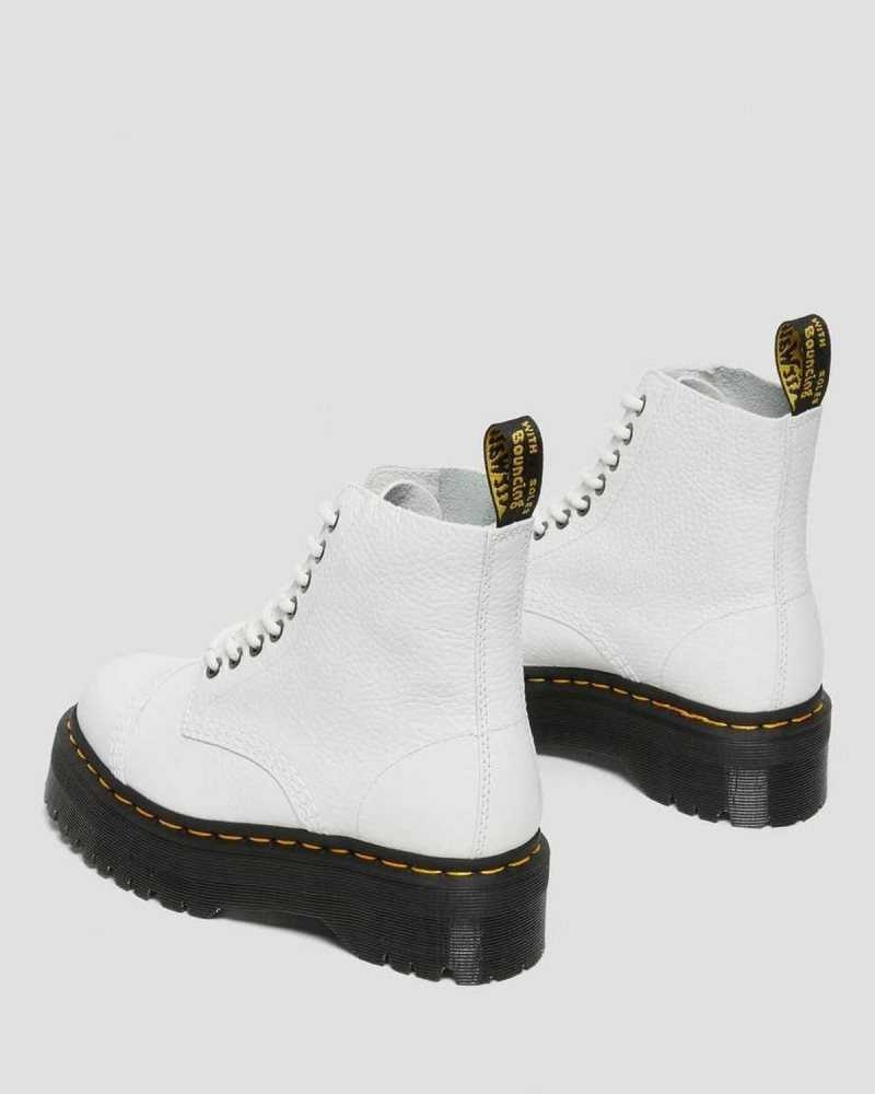 Dr Martens Sinclair Milled Nappa Leather Platform Boots Platform Boots White | 94316MCYK