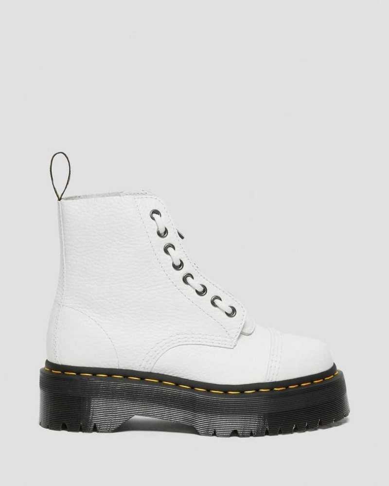 Dr Martens Sinclair Milled Nappa Leather Platform Boots Platform Boots White | 94316MCYK