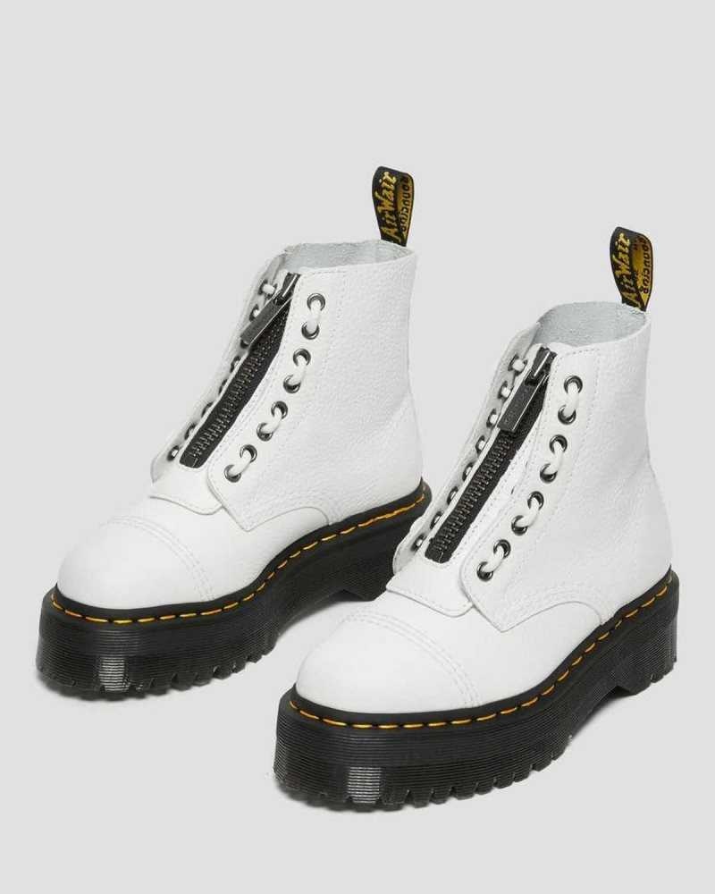 Dr Martens Sinclair Milled Nappa Leather Platform Boots Platform Boots White | 94316MCYK