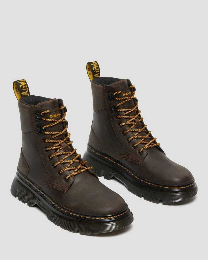 Dr Martens Tarik Crazy Horse Leather Utility Boots Casual Boots Dark Brown | 18706SOFN