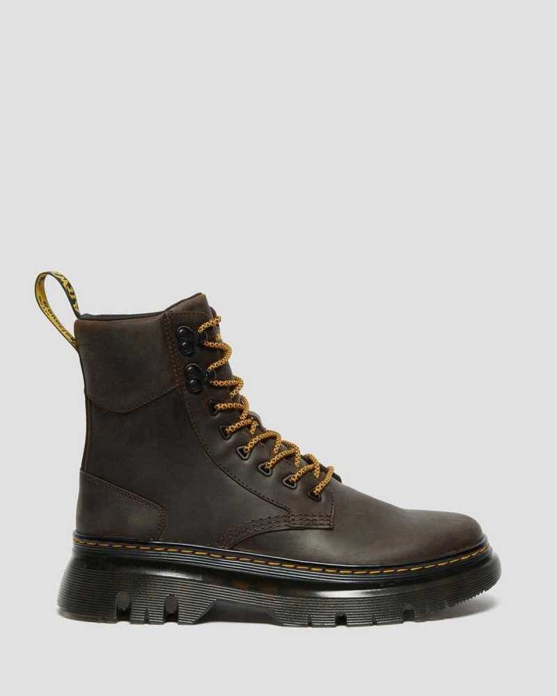 Dr Martens Tarik Crazy Horse Leather Utility Boots Casual Boots Dark Brown | 18706SOFN