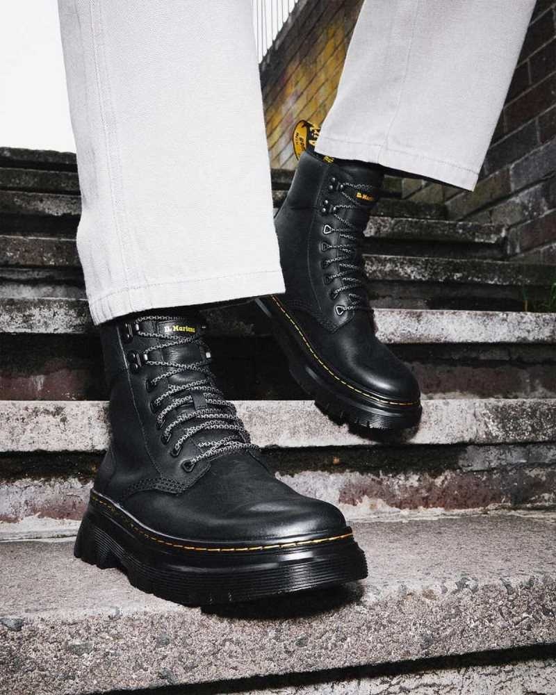 Dr Martens Tarik Wyoming Leather Utility Boots Ankle Boots Black | 14580FRCB