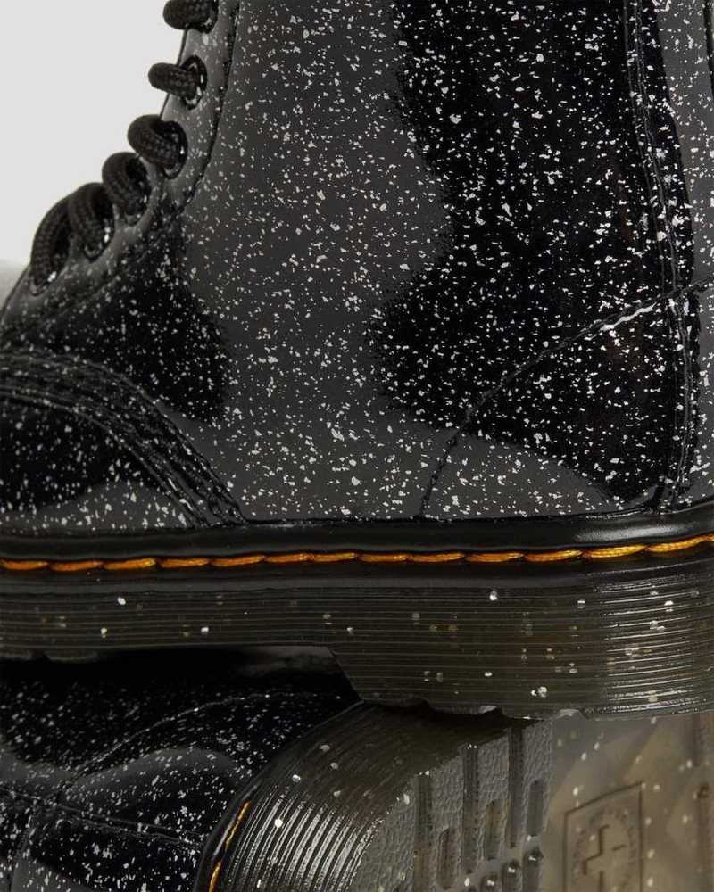 Dr Martens Toddler 1460 Glitter Lace Up Boots Boots Black | 86702ILQT