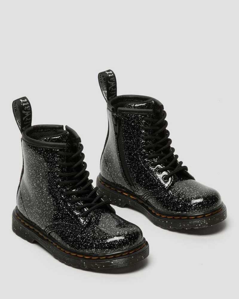 Dr Martens Toddler 1460 Glitter Lace Up Boots Boots Black | 86702ILQT