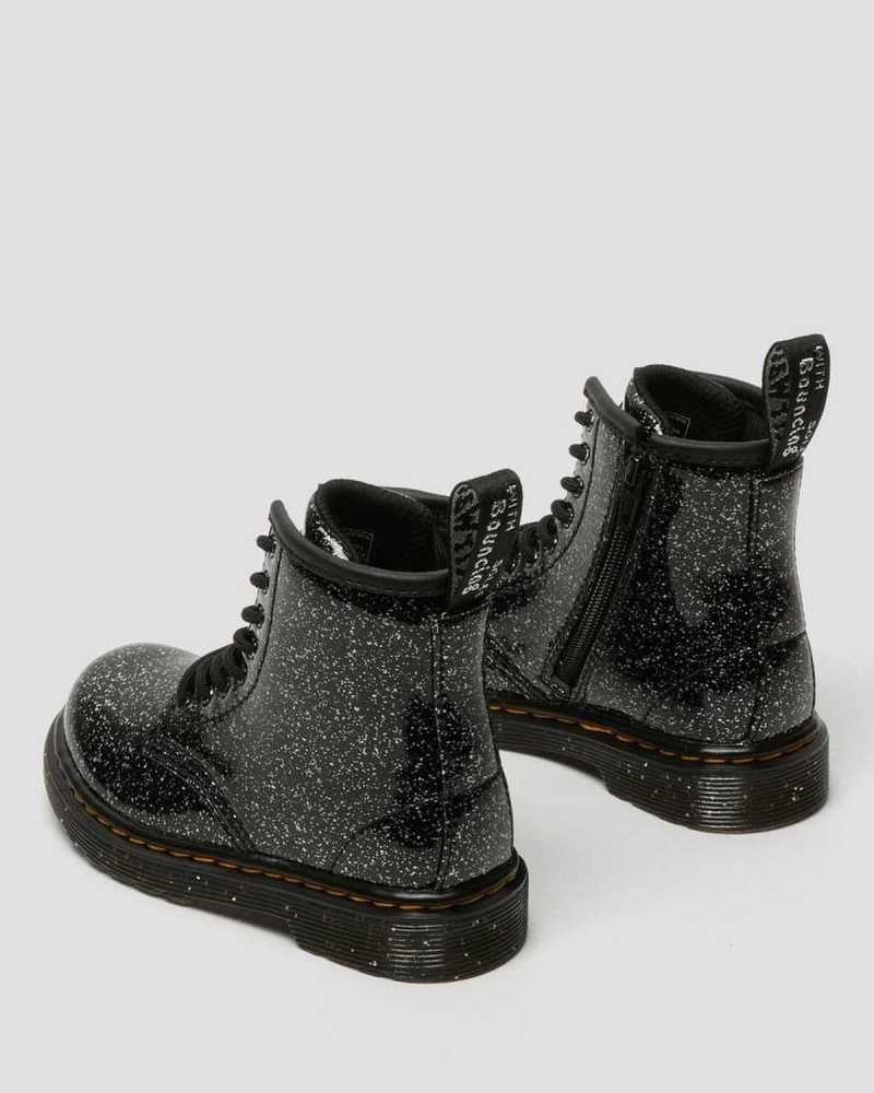 Dr Martens Toddler 1460 Glitter Lace Up Boots Boots Black | 86702ILQT