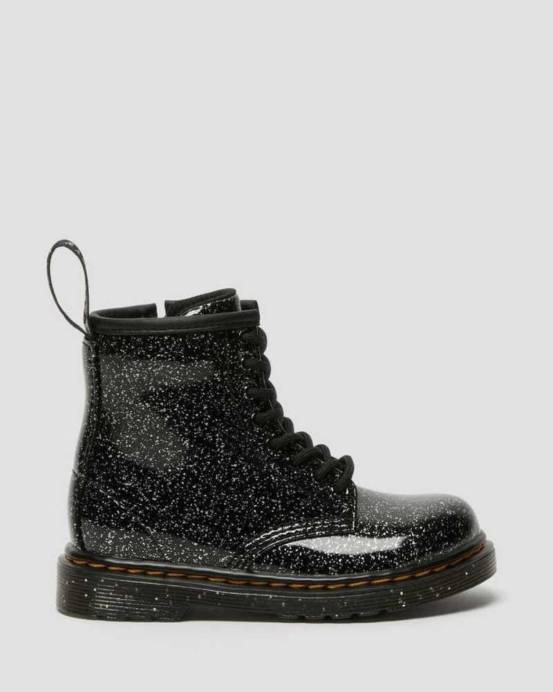 Dr Martens Toddler 1460 Glitter Lace Up Boots Boots Black | 86702ILQT