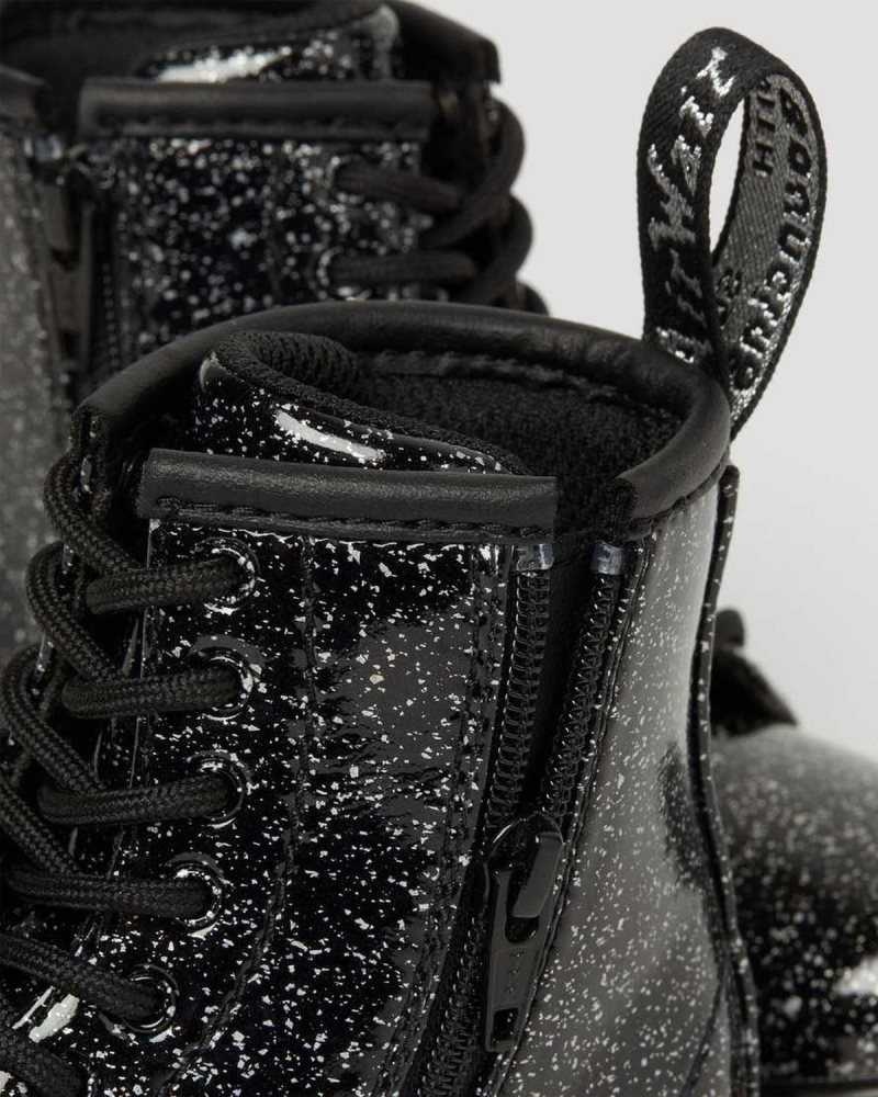 Dr Martens Toddler 1460 Glitter Lace Up Boots Boots Black | 86702ILQT