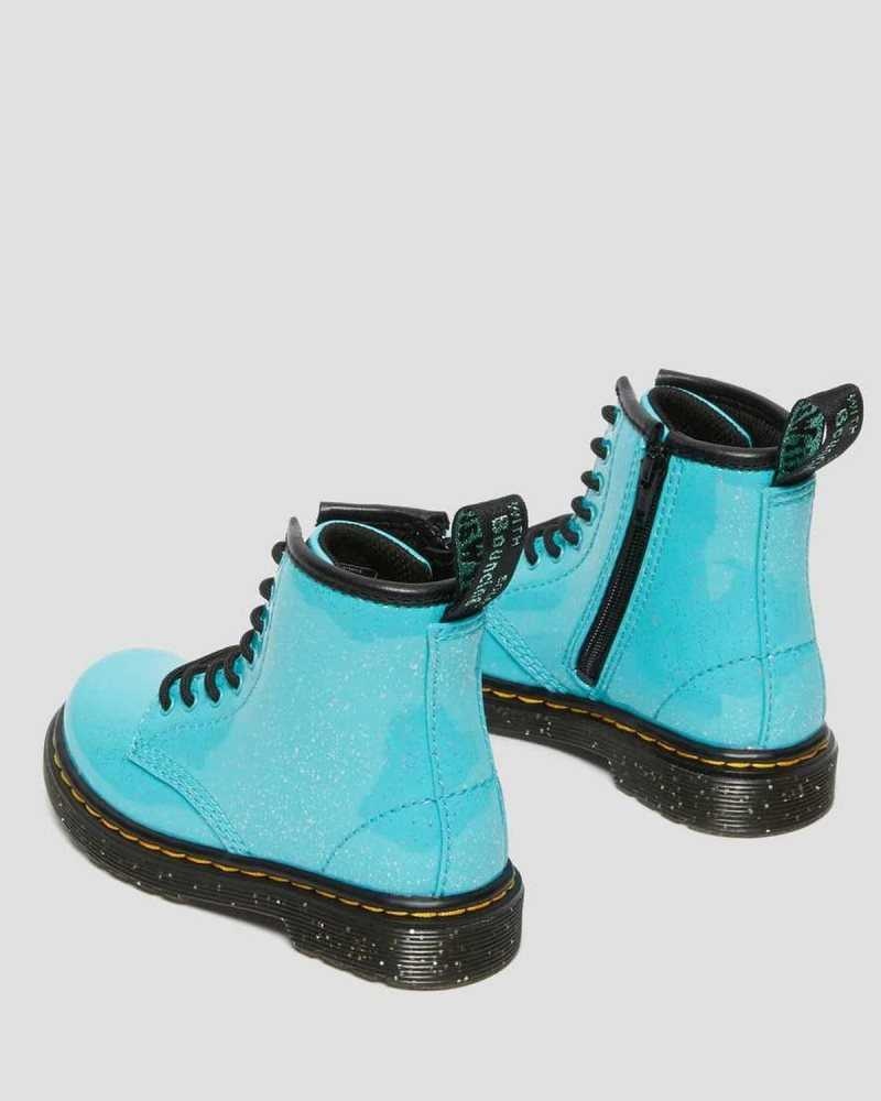 Dr Martens Toddler 1460 Glitter Lace Up Boots Boots Turquoise | 70295OMAE