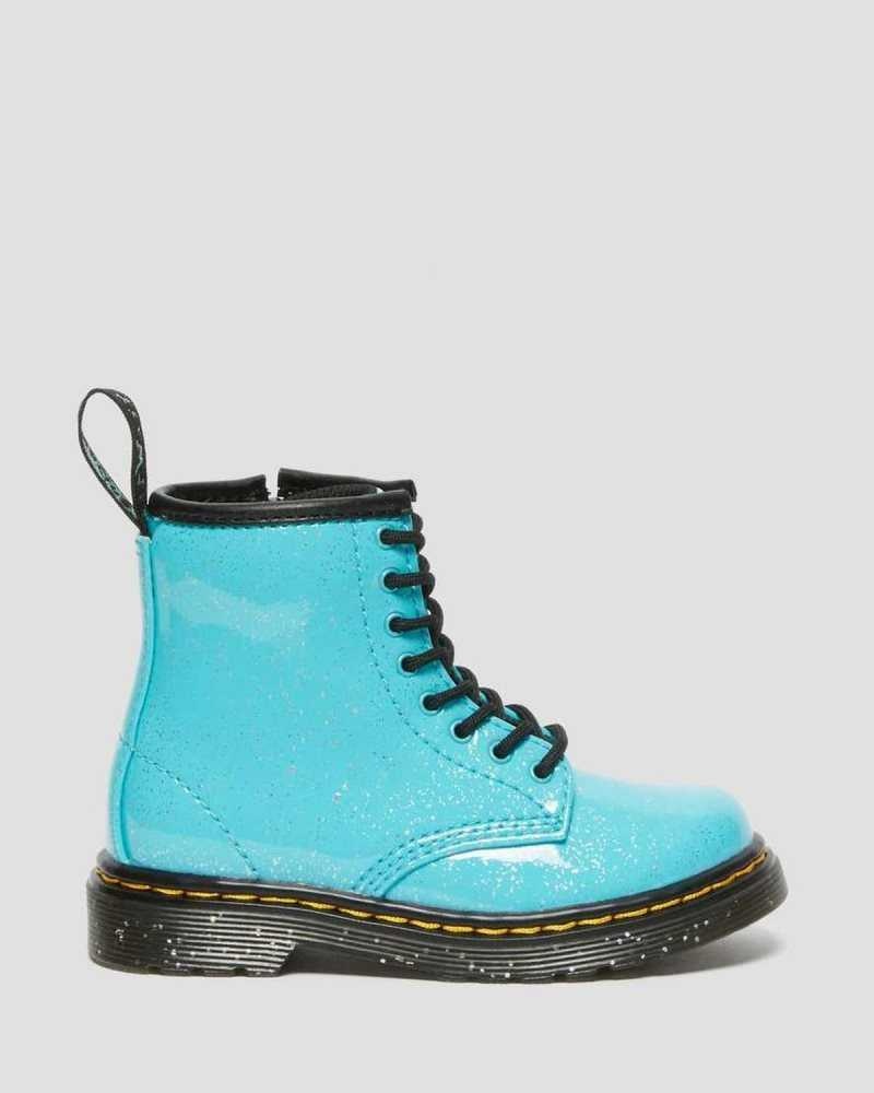 Dr Martens Toddler 1460 Glitter Lace Up Boots Boots Turquoise | 70295OMAE