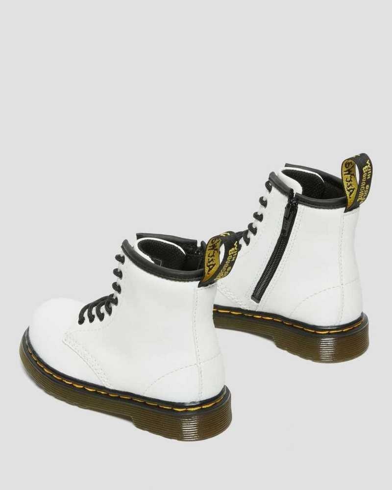 Dr Martens Toddler 1460 Leather Lace Up Boots Boots White | 86930ZOHQ