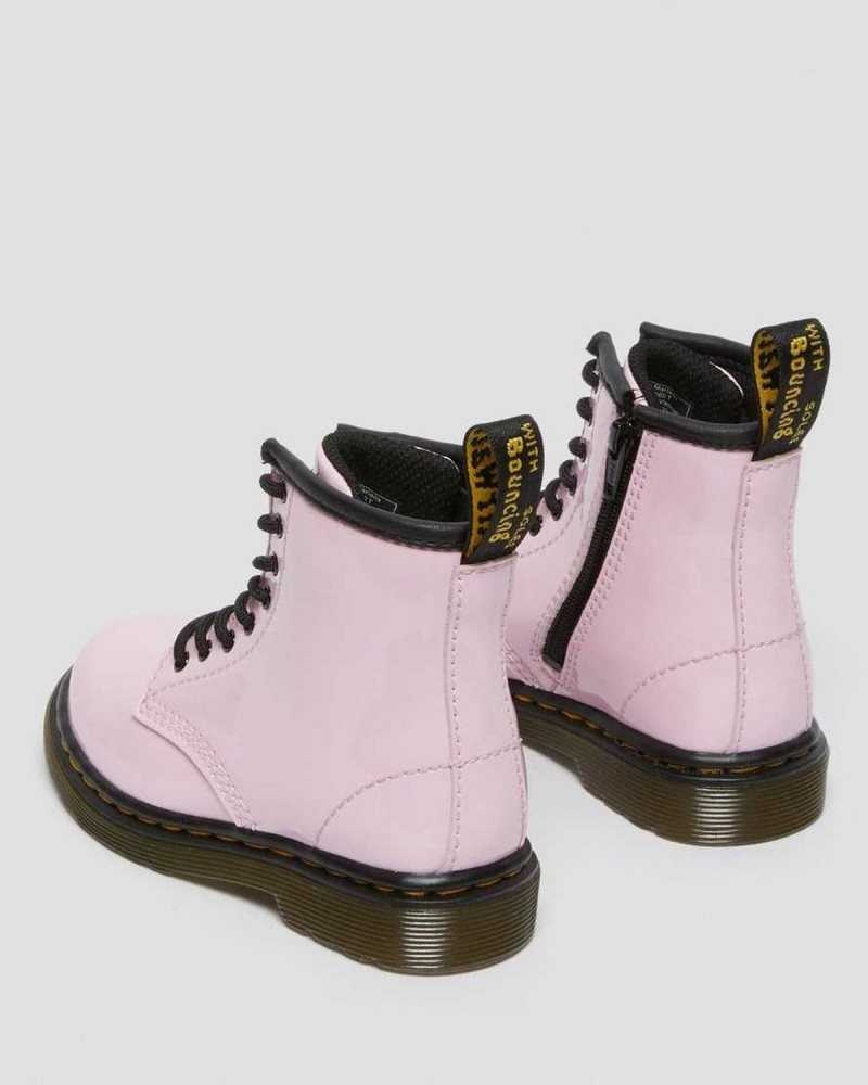 Dr Martens Toddler 1460 Patent Leather Lace Up Boots Boots Pink | 78532HAKW