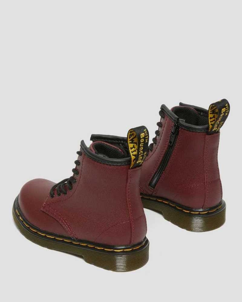 Dr Martens Toddler 1460 Softy T Leather Lace Up Boots Boots Pink Red | 52791FNJH