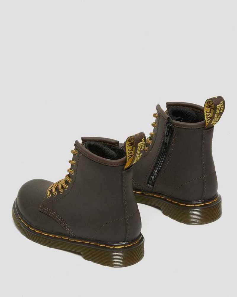 Dr Martens Toddler 1460 Wildhorse Leather Lace Up Boots Boots Dark Brown | 63182LGUT