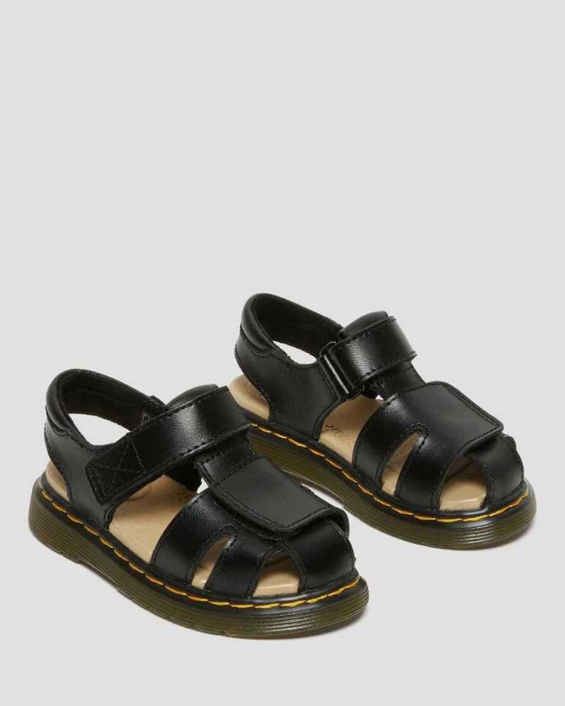 Dr Martens Toddler Moby II Leather Velcro Sandals Sandals Black | 60148XQLC