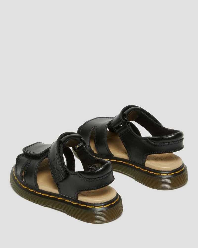 Dr Martens Toddler Moby II Leather Velcro Sandals Sandals Black | 60148XQLC