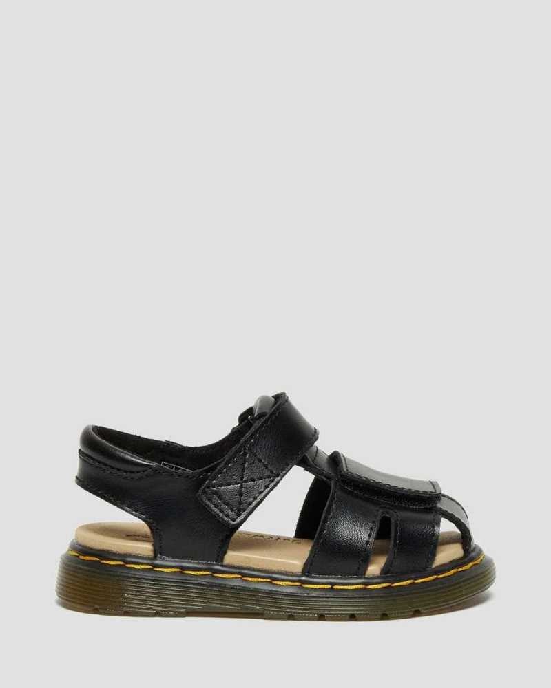 Dr Martens Toddler Moby II Leather Velcro Sandals Sandals Black | 60148XQLC