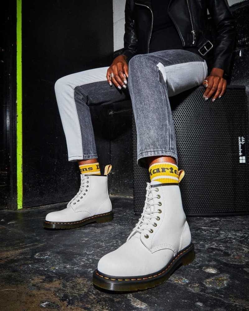 Dr Martens Vegan 1460 Kemble Lace Up Boots Ankle Boots White | 03258CBQF