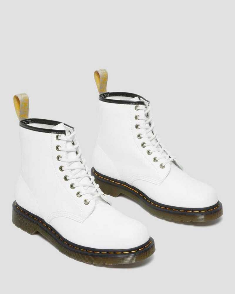 Dr Martens Vegan 1460 Kemble Lace Up Boots Ankle Boots White | 03258CBQF