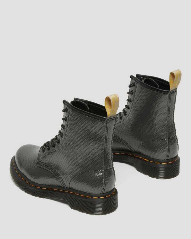 Dr Martens Vegan 1460 Metallic Emboss Lace Up Boots Boots Grey | 65032CDYK