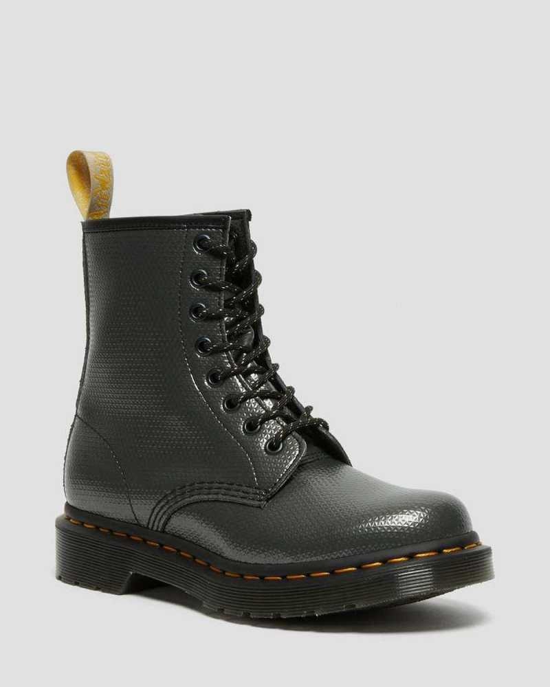 Dr Martens Vegan 1460 Metallic Emboss Lace Up Boots Boots Grey | 65032CDYK