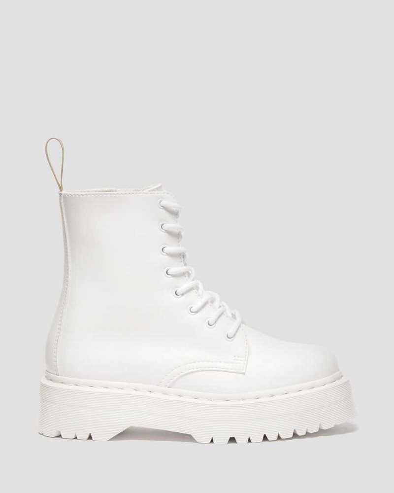 Dr Martens Vegan Jadon II Kemble Mono Platform Boots Platform Boots White | 26948XWLG