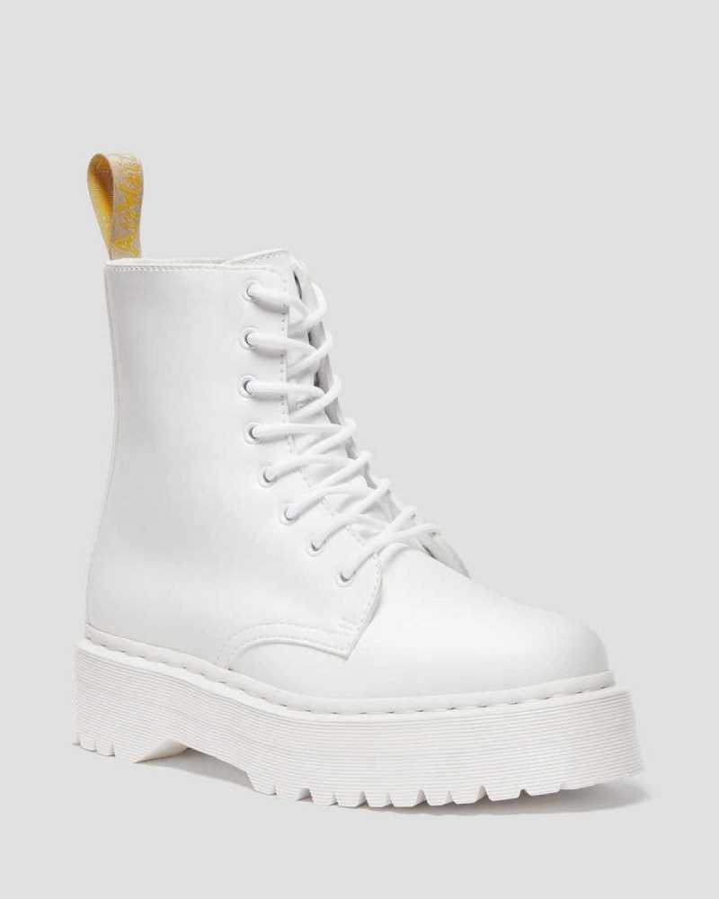 Dr Martens Vegan Jadon II Kemble Mono Platform Boots Platform Boots White | 26948XWLG