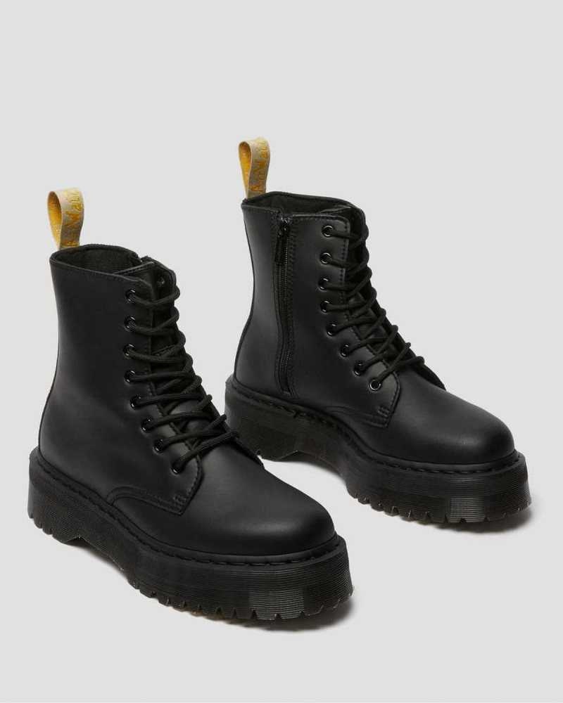 Dr Martens Vegan Jadon II Mono Platform Boots Ankle Boots Black | 89351WKFL