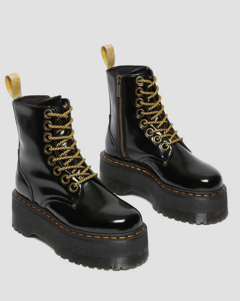 Dr Martens Vegan Jadon Max Platform Boots Ankle Boots Black | 90734PJVR