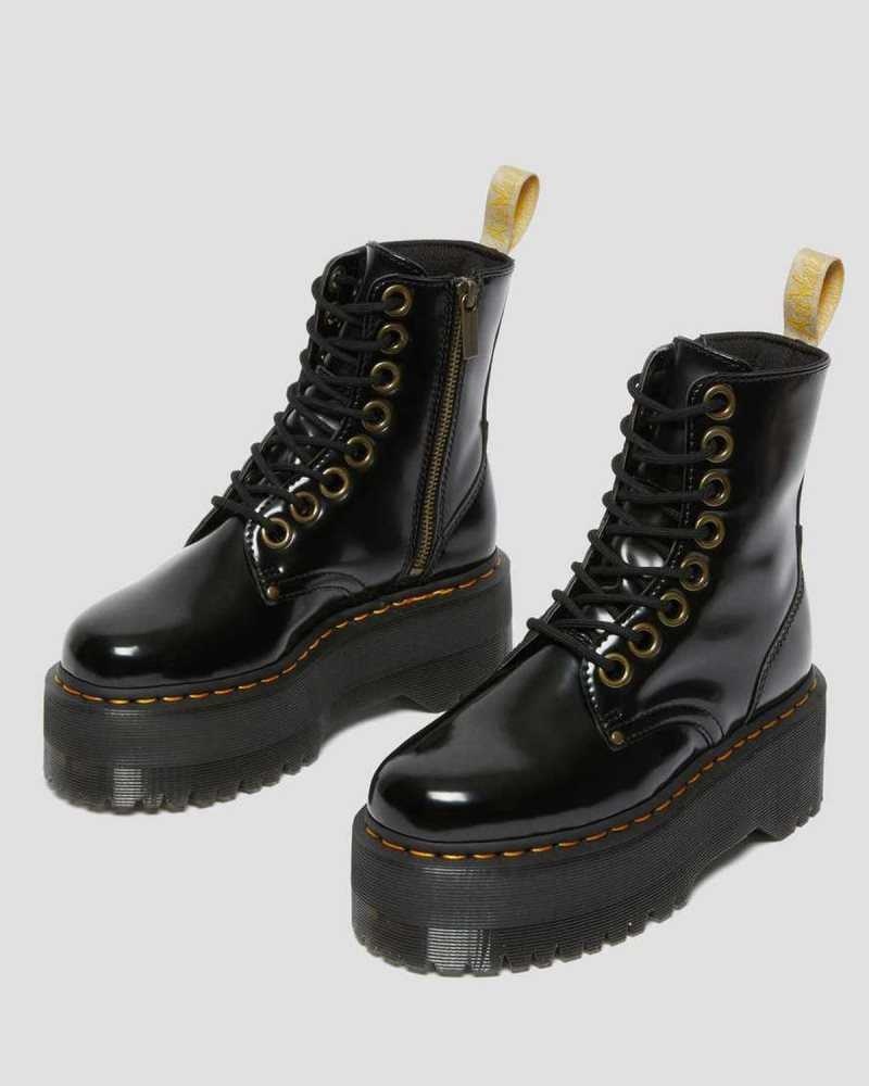 Dr Martens Vegan Jadon Max Platform Boots Ankle Boots Black | 90734PJVR