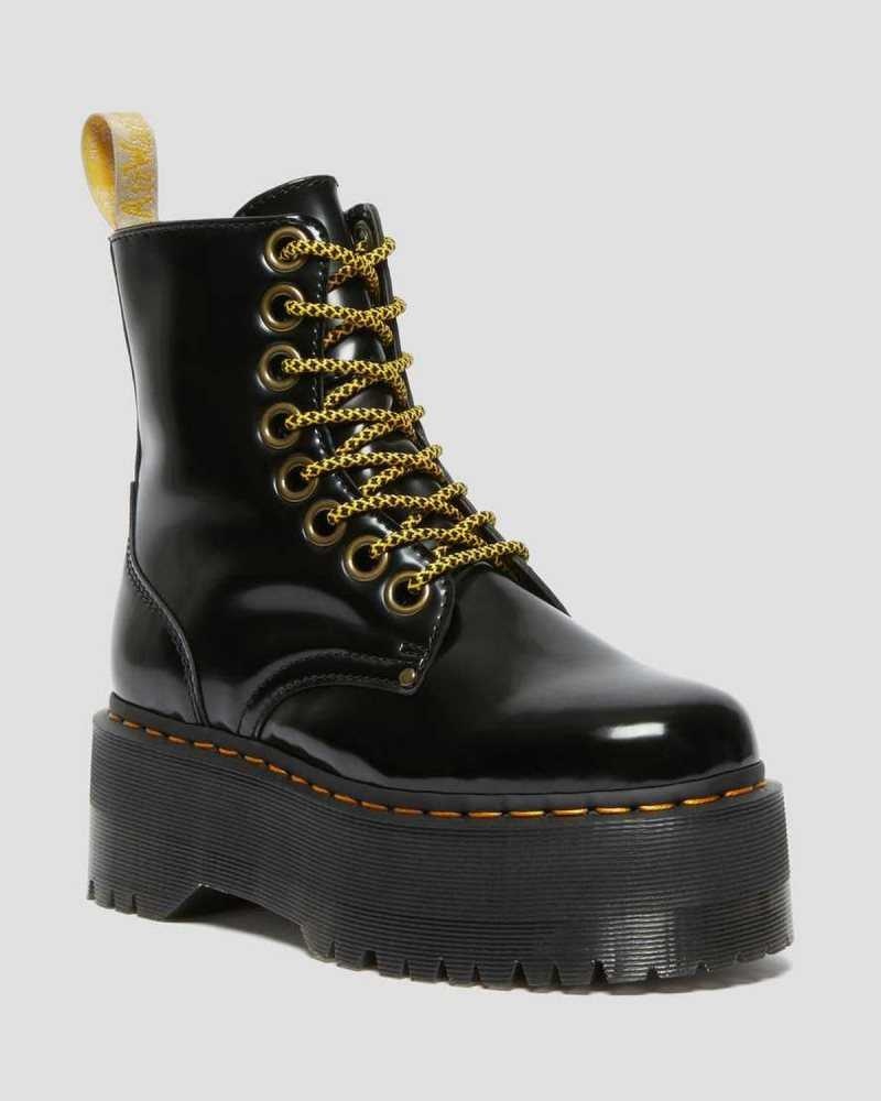 Dr Martens Vegan Jadon Max Platform Boots Ankle Boots Black | 90734PJVR