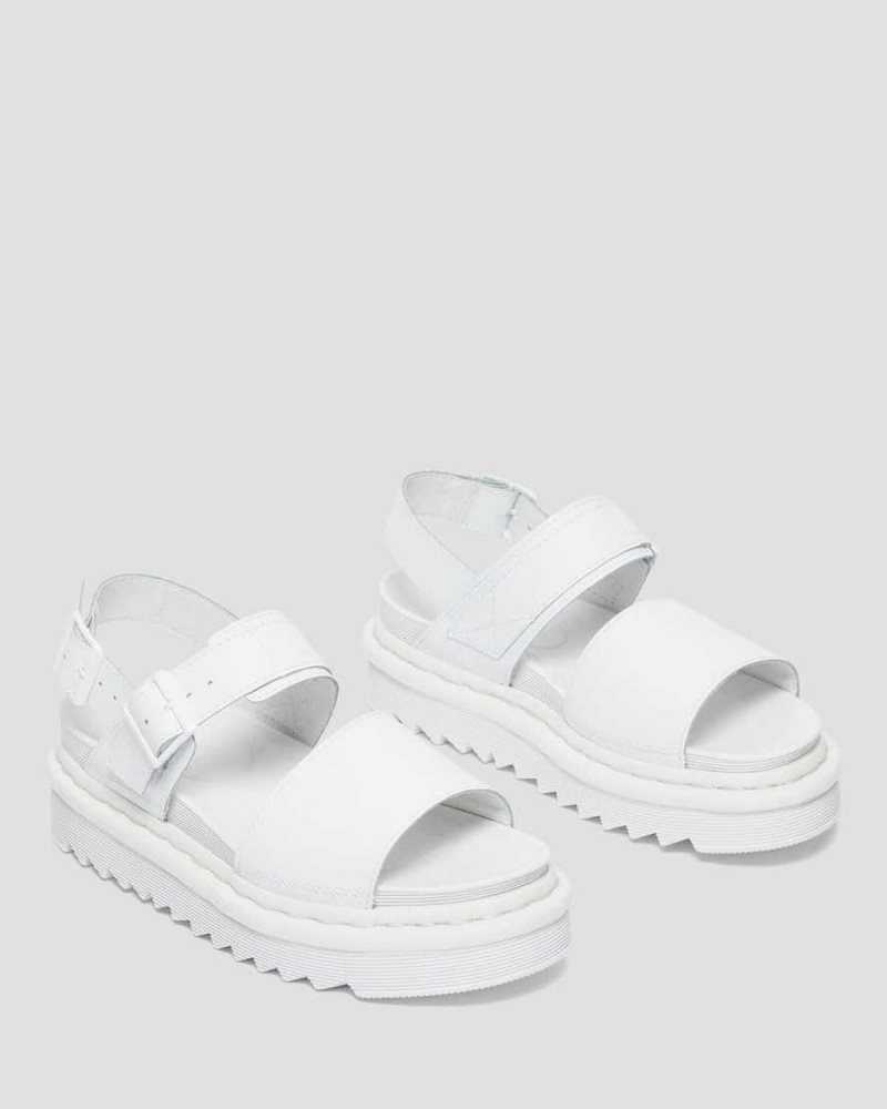 Dr Martens Voss Mono Hydro Leather Strap Sandals Gladiator Sandals White | 19786VFRG