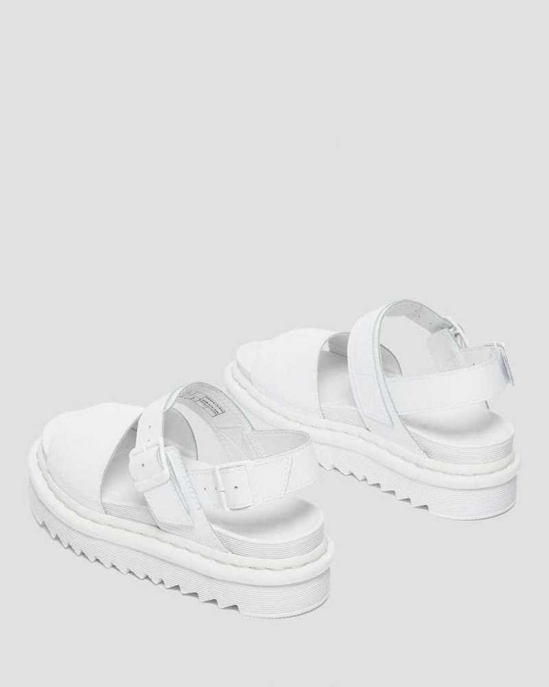 Dr Martens Voss Mono Hydro Leather Strap Sandals Gladiator Sandals White | 19786VFRG