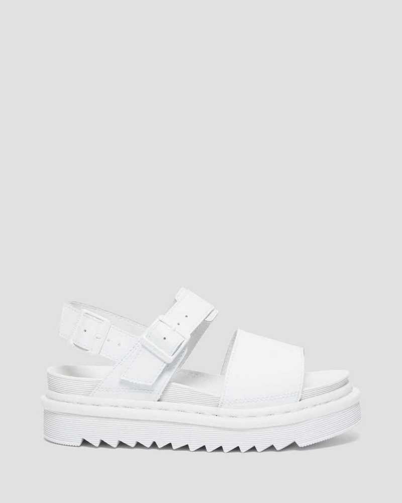 Dr Martens Voss Mono Hydro Leather Strap Sandals Gladiator Sandals White | 19786VFRG