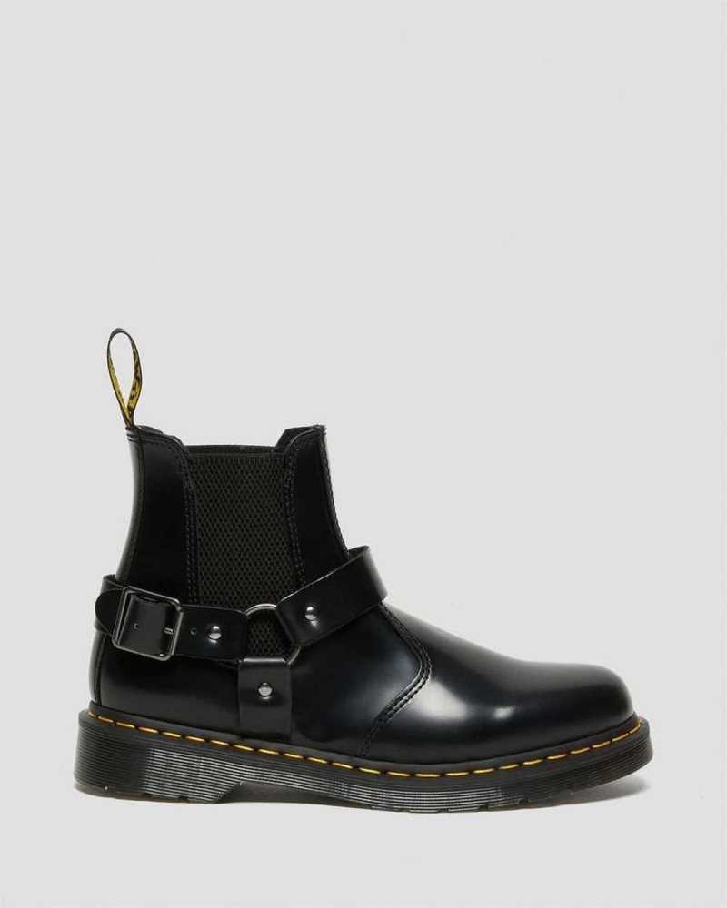 Dr Martens Wincox Smooth Leather Buckle Boots Chelsea Boots Black | 02765BARW