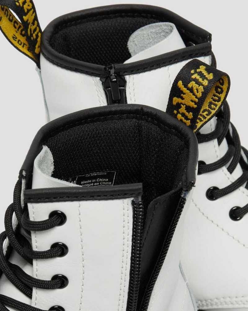 Dr Martens Youth 1460 Leather Lace Up Boots Boots White | 73246DUCF