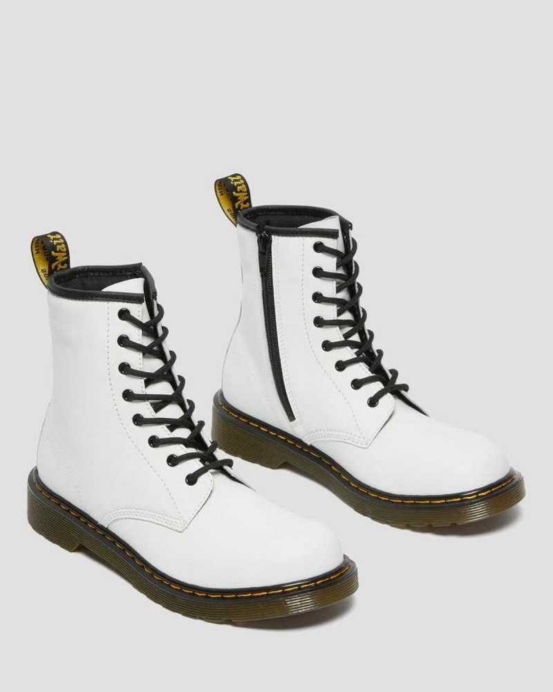 Dr Martens Youth 1460 Leather Lace Up Boots Boots White | 73246DUCF