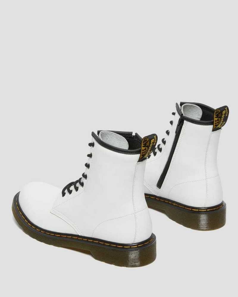 Dr Martens Youth 1460 Leather Lace Up Boots Boots White | 73246DUCF