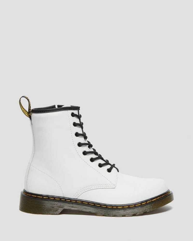 Dr Martens Youth 1460 Leather Lace Up Boots Boots White | 73246DUCF