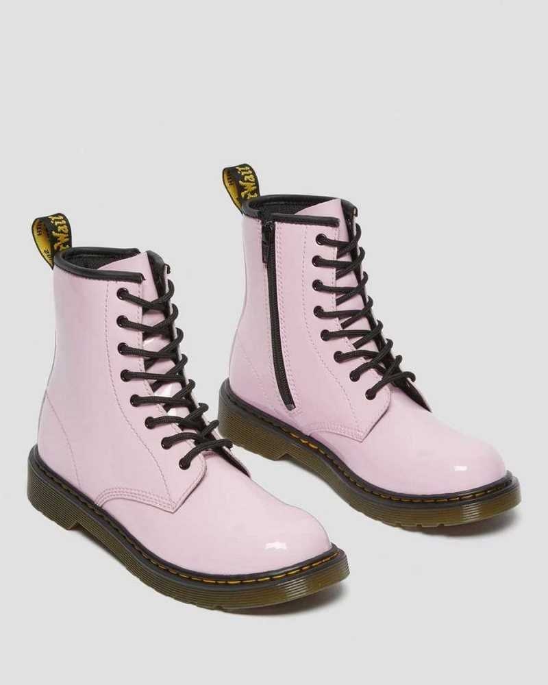 Dr Martens Youth 1460 Patent Leather Lace Up Boots Boots Pink | 39125TIKF