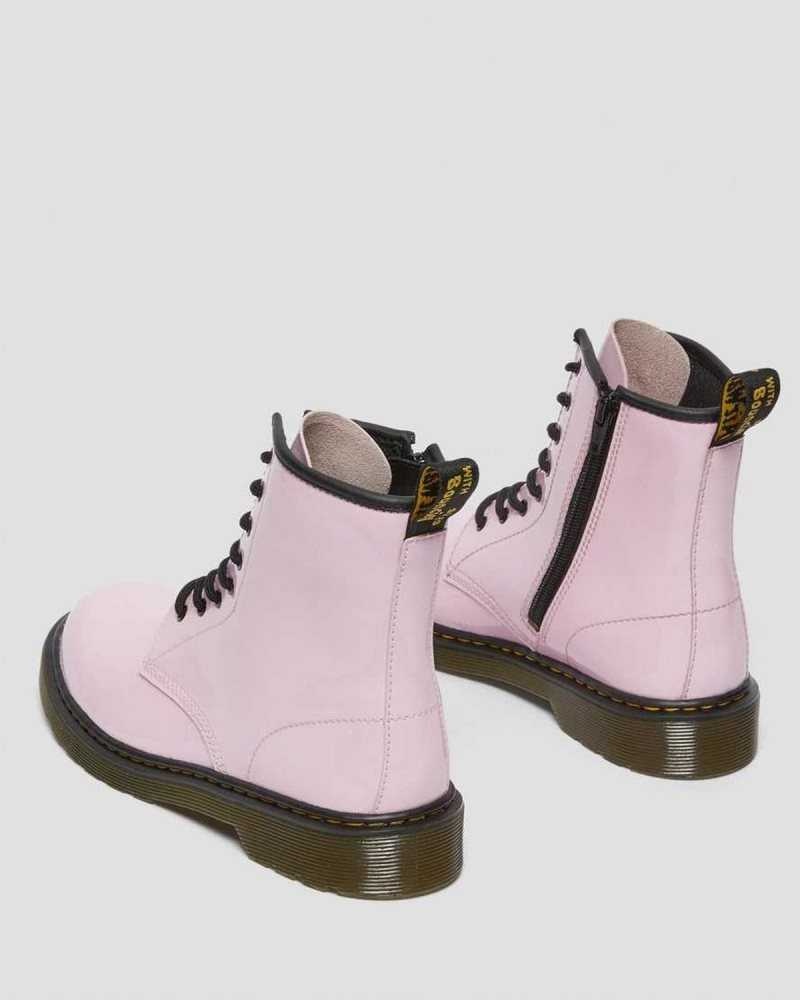 Dr Martens Youth 1460 Patent Leather Lace Up Boots Boots Pink | 39125TIKF