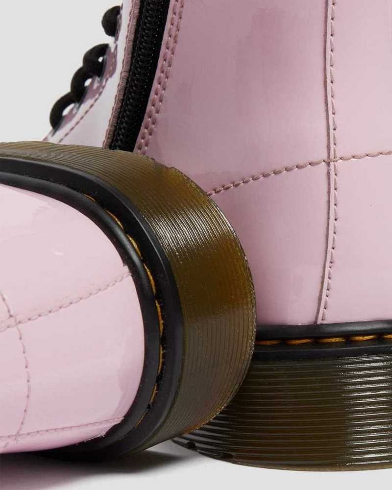 Dr Martens Youth 1460 Patent Leather Lace Up Boots Boots Pink | 39125TIKF