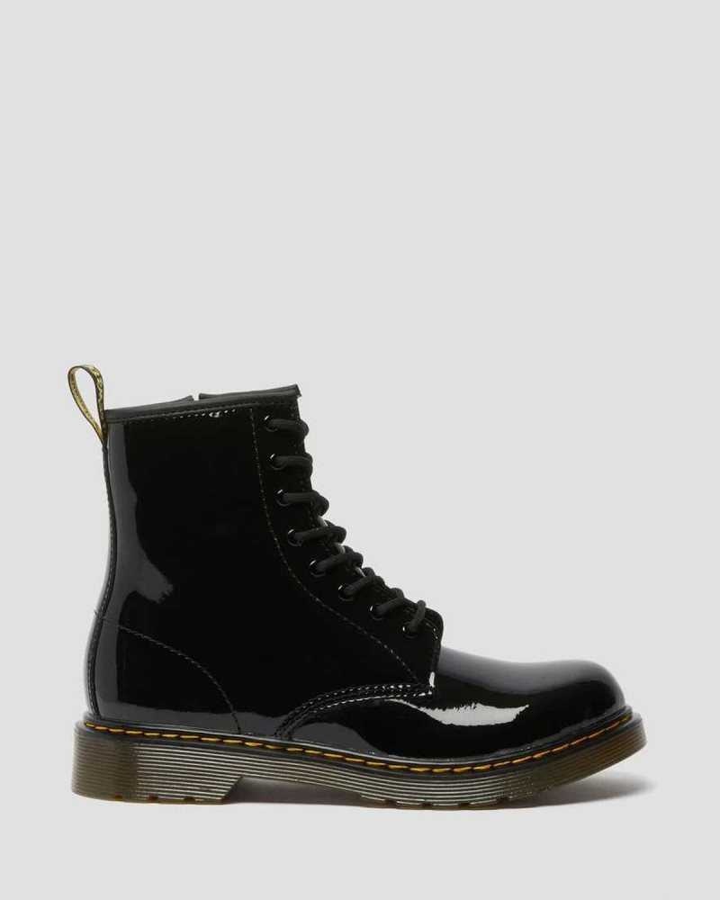 Dr Martens Youth 1460 Patent Leather Lace Up Boots Boots Black | 35269RCKT