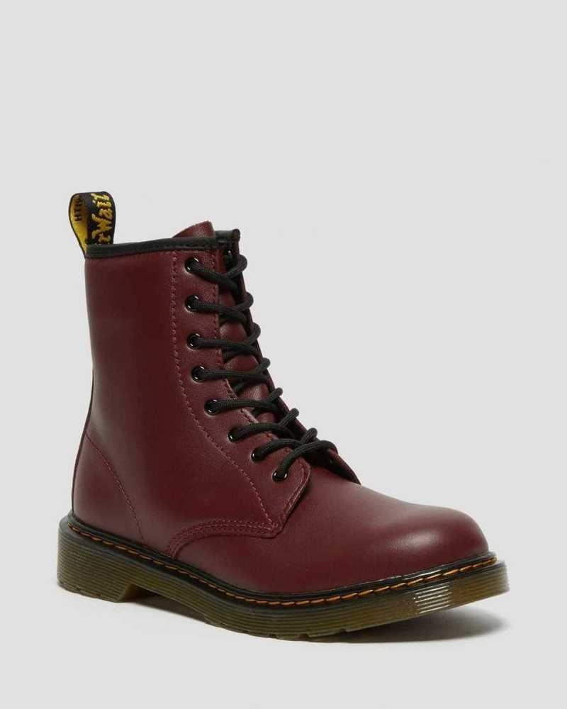 Dr Martens Youth 1460 Softy T Leather Lace Up Boots Boots Pink Red | 16895XRHF