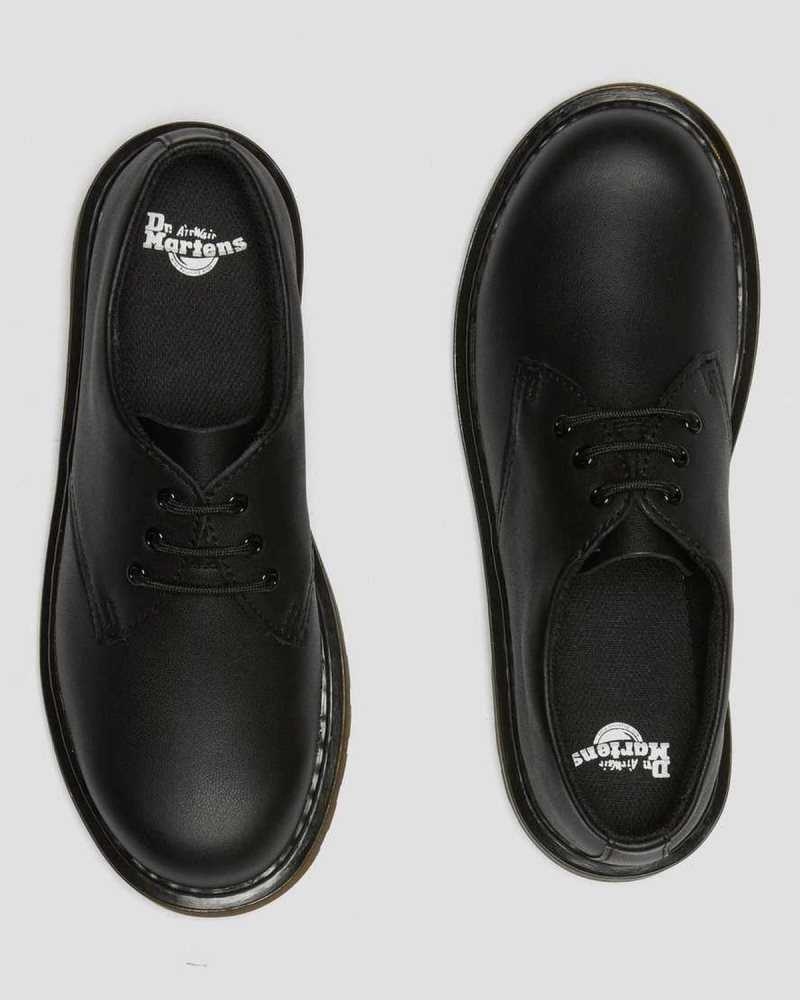 Dr Martens Youth 1461 Softy T Leather Shoes Shoes Black | 73519ACXP